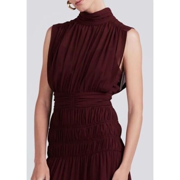 Derek Lam Burgundy Midi Dress XL sizing - Picture 3 of 13